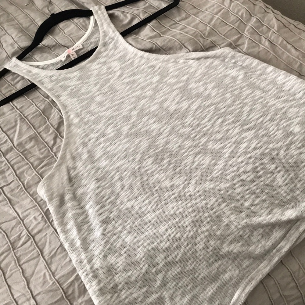 Grey and white tank top